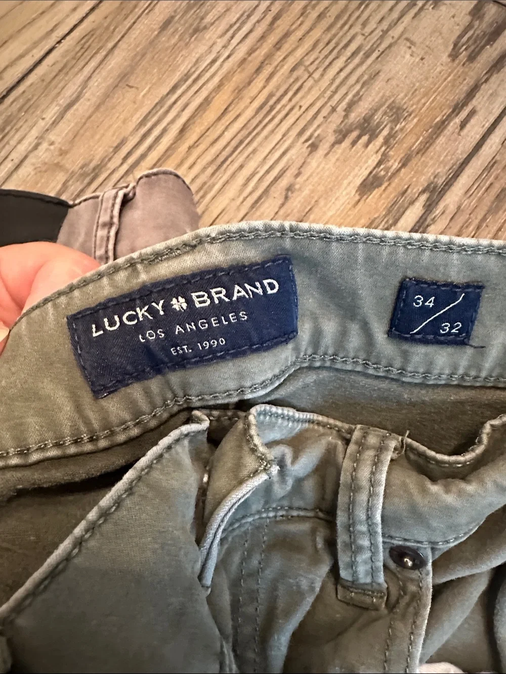 Set of 2 Lucky Brand 121 Slim Straight Jeans Pants Gray Sage Green Men 34x32